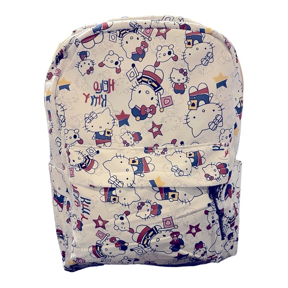 🆕 Hello Kitty Graffiti Print Backpack - Durable Material, Trendy School Bag - Picture 7 of 11
